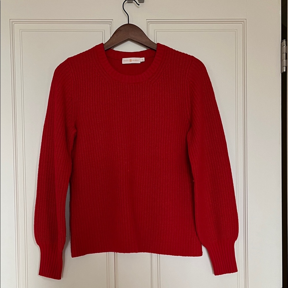 Tory Burch Red Crew Neck Sweater